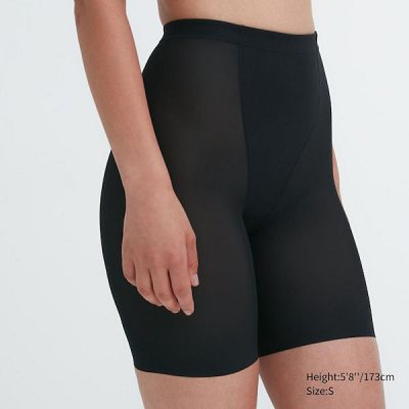 Collant Uniqlo AIRism Support Body Shaper Unlined Half Femme Noir | 6342063