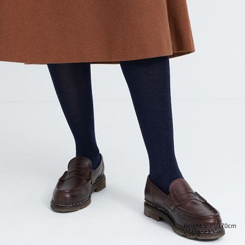 Collant Uniqlo HEATTECH Glitter Knitted Femme Bleu Marine | 1421700