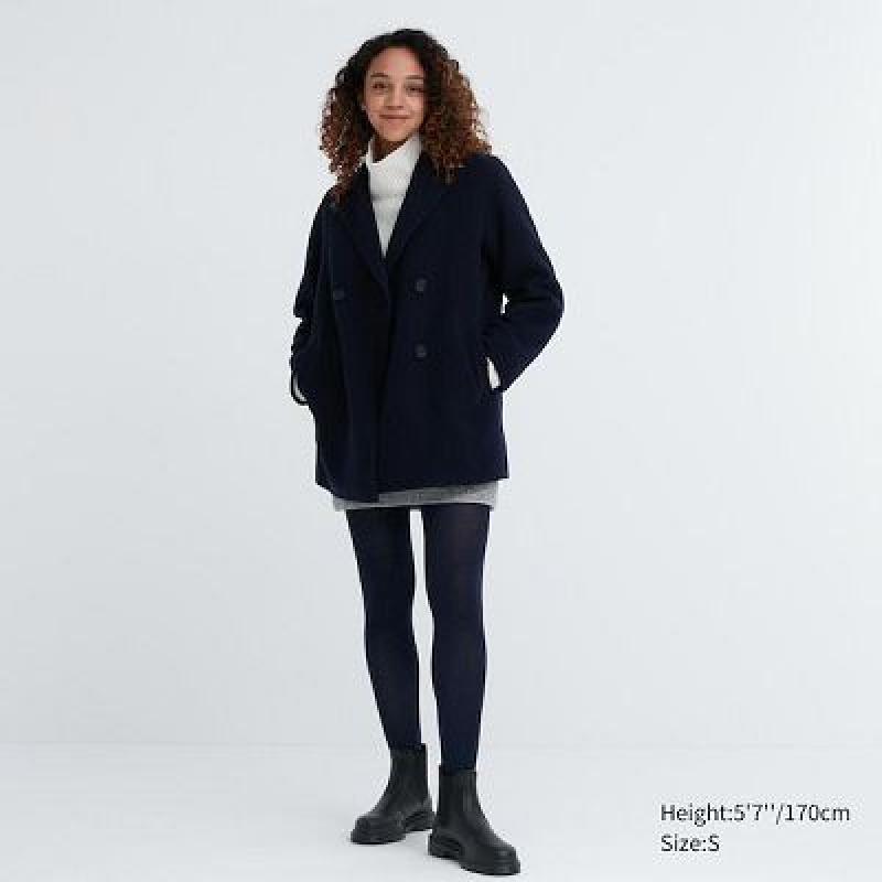 Collant Uniqlo HEATTECH Glitter Knitted Femme Bleu Marine | 1421700