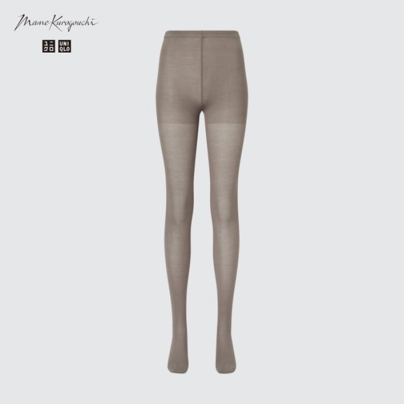 Collant Uniqlo HEATTECH Knitted Sheer Femme Grise | 8473932