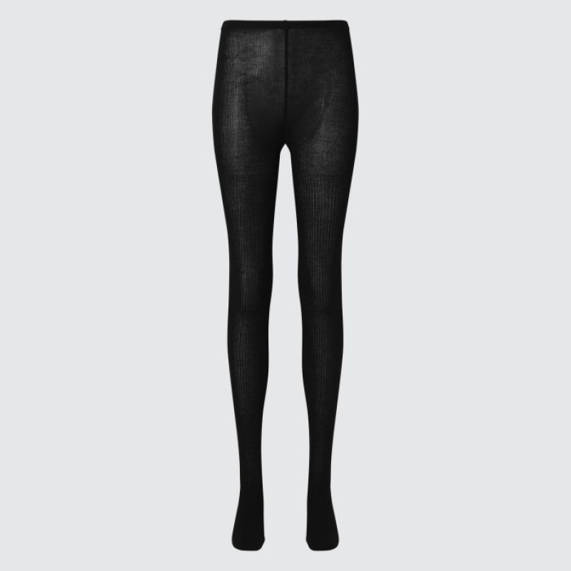 Collant Uniqlo HEATTECH Ribbed Knitted Femme Noir | 3054496