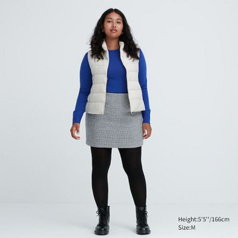Collant Uniqlo HEATTECH Ribbed Knitted Femme Grise | 2227702