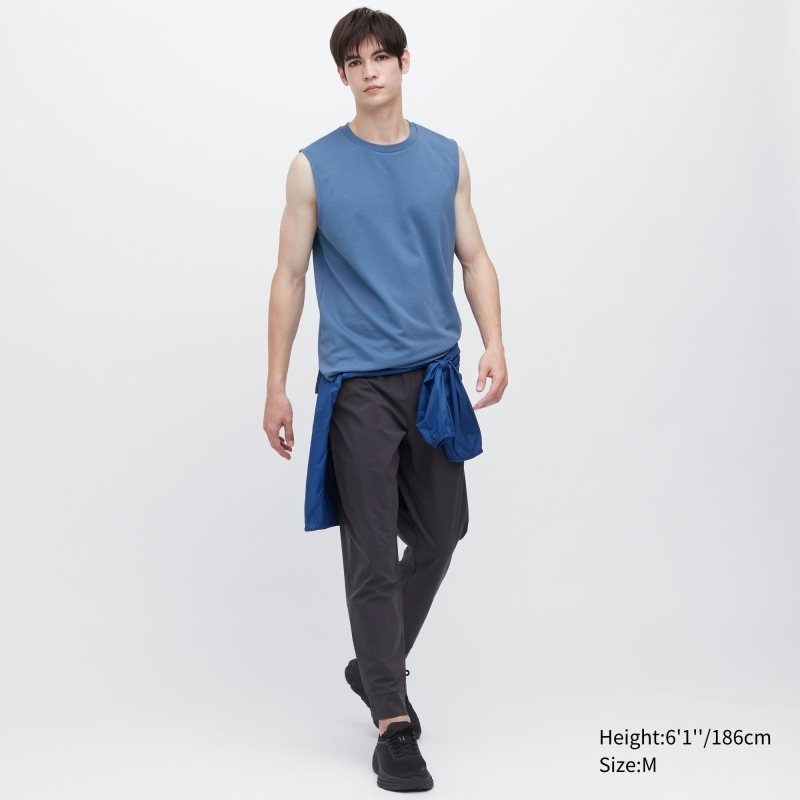 Debardeur Uniqlo Airism Cotton Sleeveless Homme Bleu | 5807666