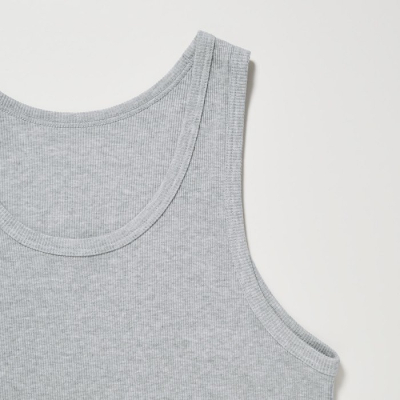 Debardeur Uniqlo Dry Color Ribbed Femme Grise | 869481