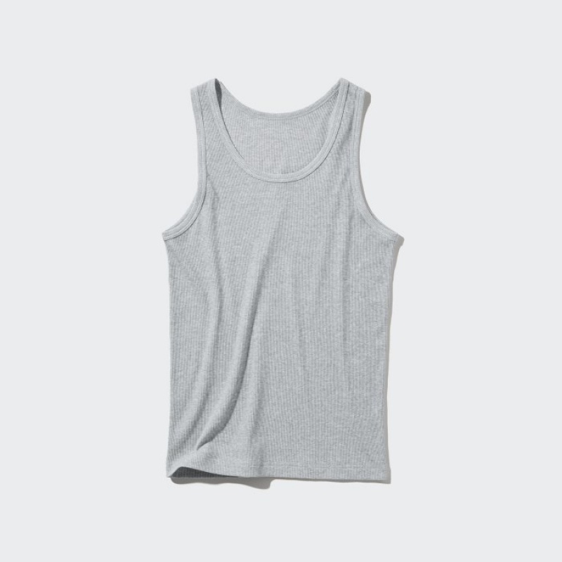 Debardeur Uniqlo Dry Color Ribbed Femme Blanche | 9459173