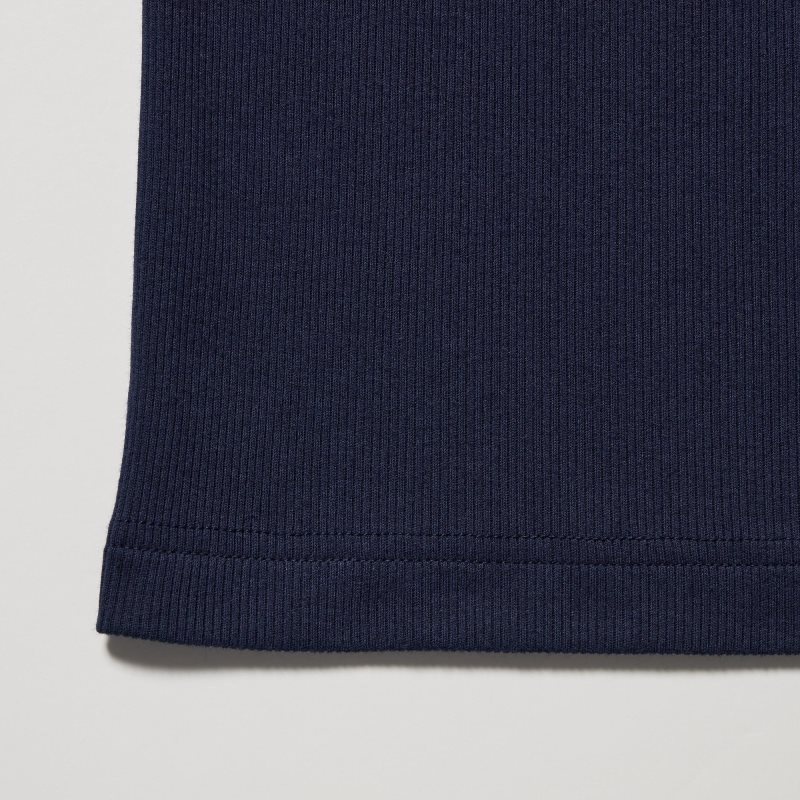 Debardeur Uniqlo Dry Color Ribbed Homme Bleu Marine | 7519292