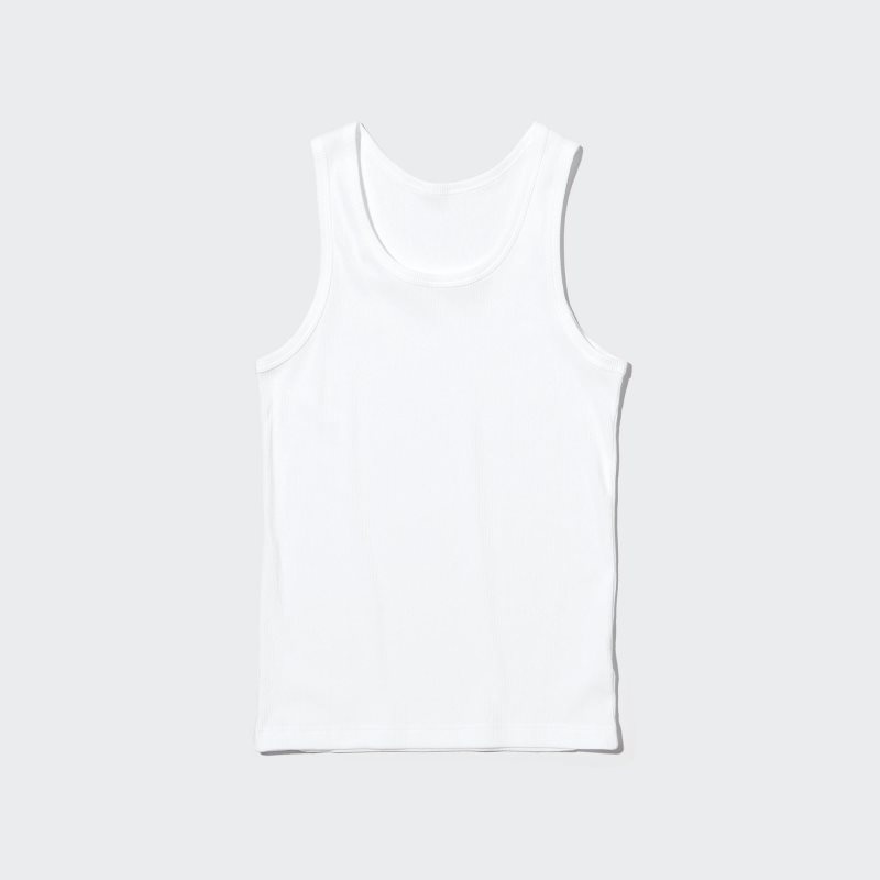 Debardeur Uniqlo Dry Color Ribbed Homme Blanche | 9873454