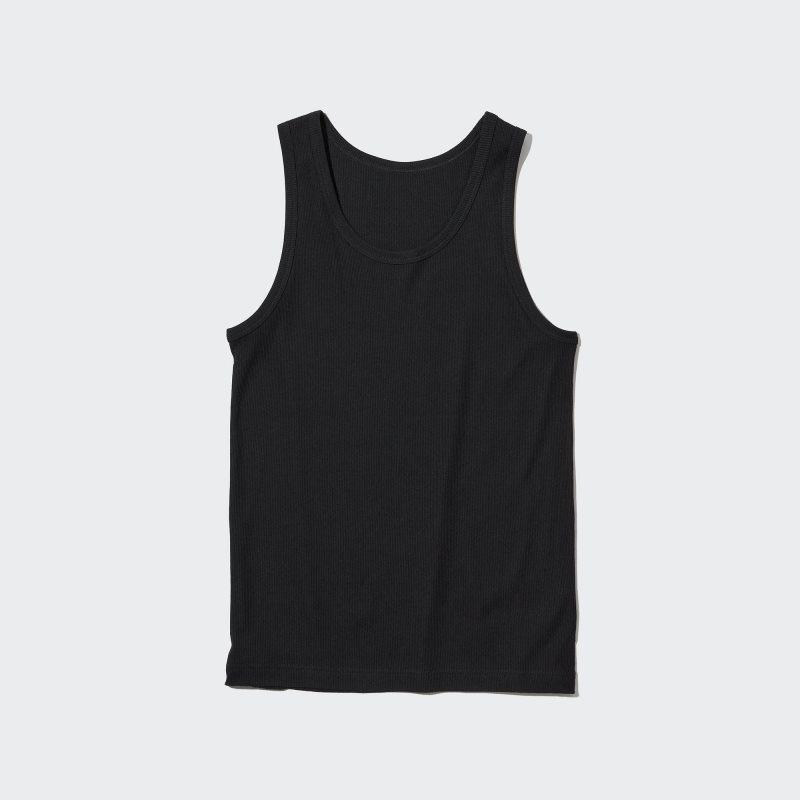 Debardeur Uniqlo Dry Color Ribbed Homme Noir | 2676450