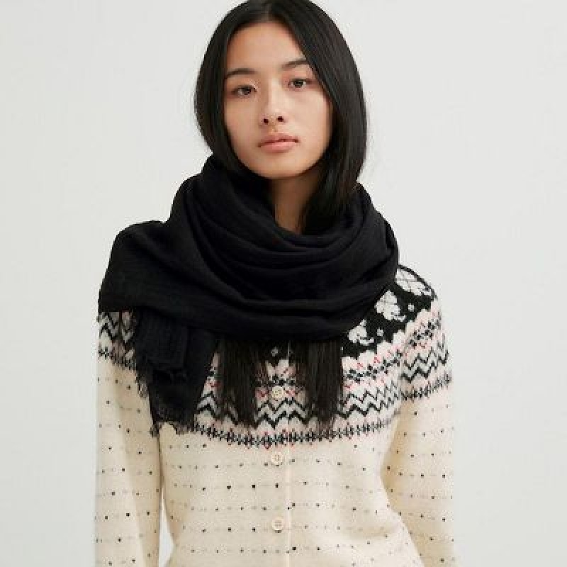 Echarpes Uniqlo Cashmere Stole Femme Noir | 5634671