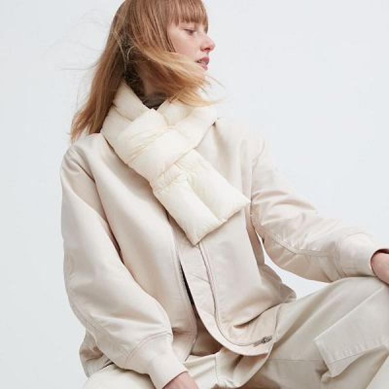 Echarpes Uniqlo HEATTECH Lined Padded Femme Blanche | 6755736