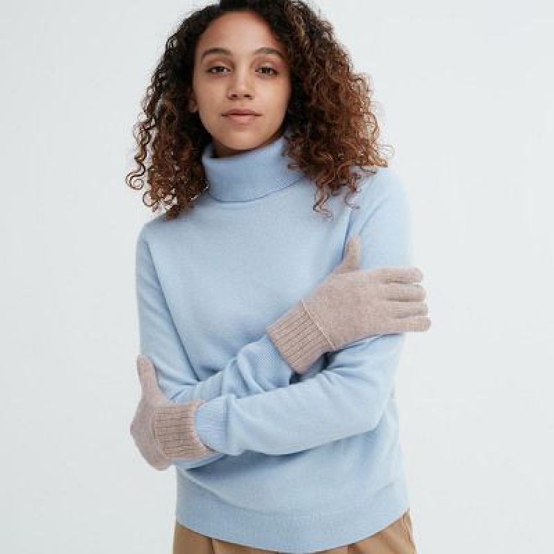 Gant Uniqlo Cashmere Knitted Femme Beige | 7164933