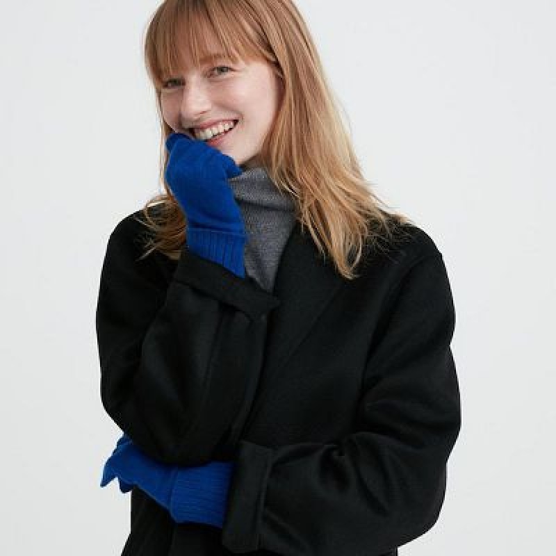 Gant Uniqlo Cashmere Knitted Femme Bleu | 3409294