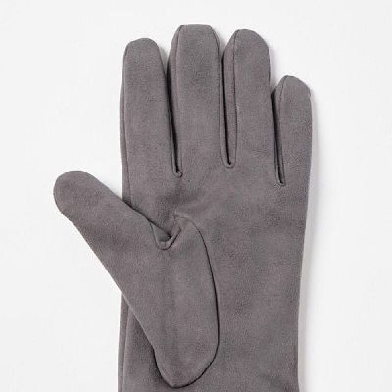 Gant Uniqlo HEATTECH Lining Faux Suede Femme Grise | 4155424