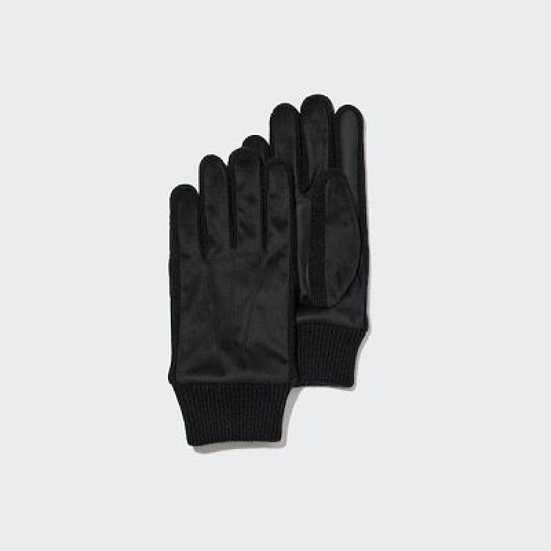 Gant Uniqlo Heattech Lined Faux Suede Femme Noir | 6630916