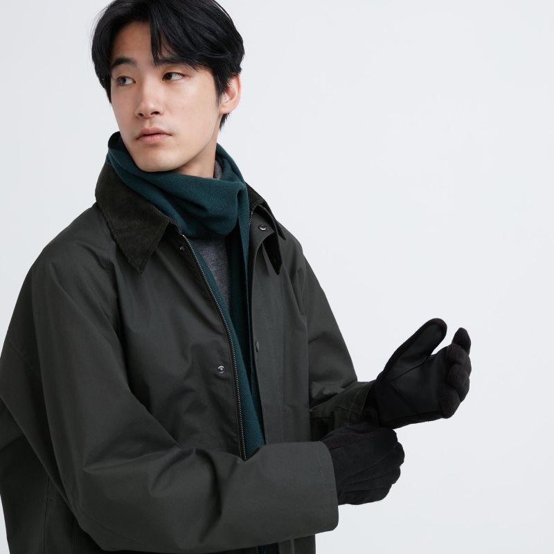 Gant Uniqlo Heattech Lined Faux Suede Homme Noir | 6274892
