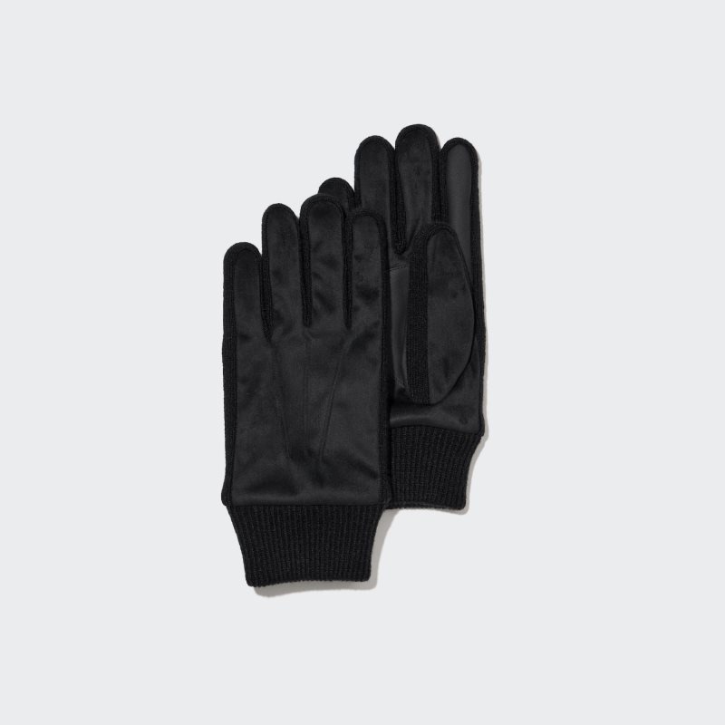 Gant Uniqlo Heattech Lined Faux Suede Homme Noir | 6274892