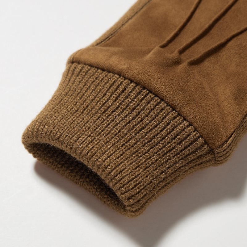 Gant Uniqlo Heattech Lined Faux Suede Homme Marron | 3239380
