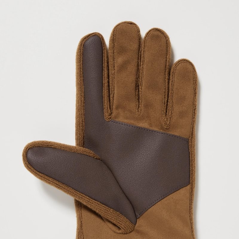 Gant Uniqlo Heattech Lined Faux Suede Homme Marron | 3239380