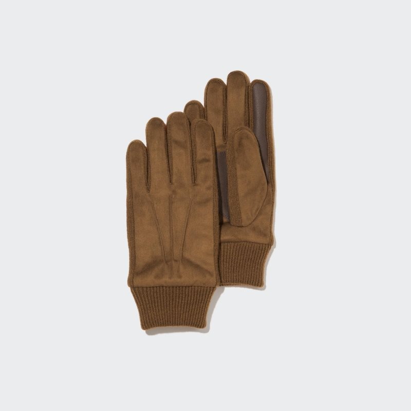 Gant Uniqlo Heattech Lined Faux Suede Homme Marron | 3239380