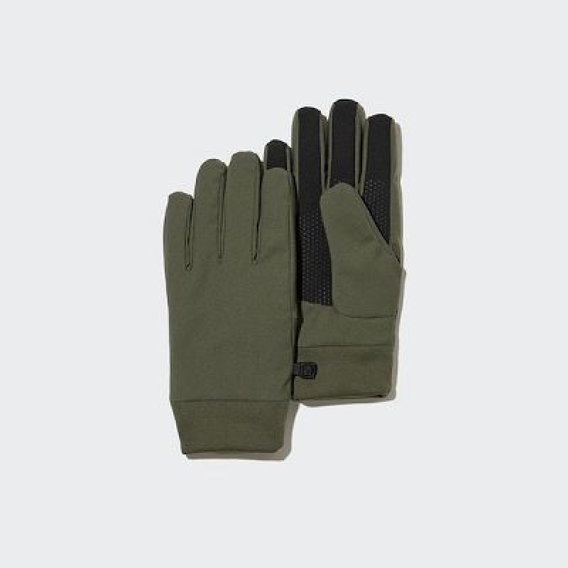 Gant Uniqlo Heattech Lined Function Femme Vert Olive | 5267677