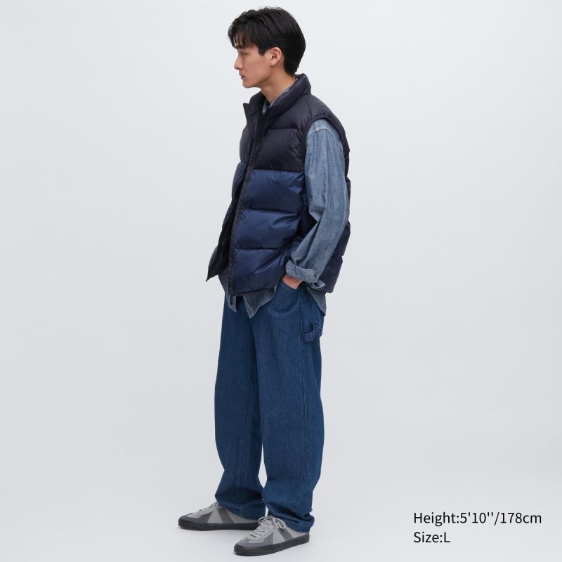 Gilet Uniqlo Ultra Light Down Wide Quilt Color Block Homme Marron | 5378670