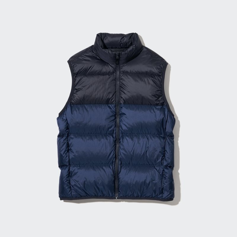 Gilet Uniqlo Ultra Light Down Wide Quilt Color Block Homme Marron | 5378670