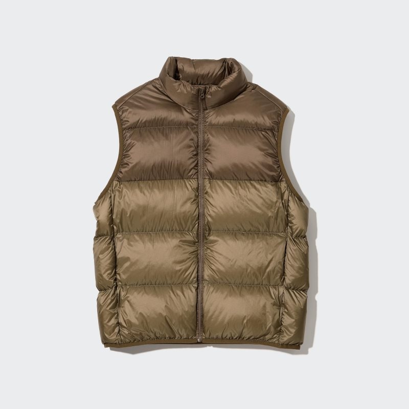 Gilet Uniqlo Ultra Light Down Wide Quilt Color Block Homme Marron | 5378670