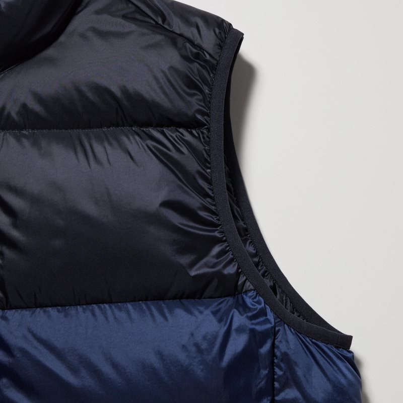 Gilet Uniqlo Ultra Light Down Wide Quilt Color Block Homme Bleu Marine | 7750433