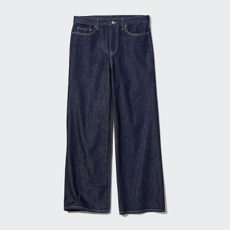 Jean Uniqlo Baggy Femme Bleu Marine | 3437199