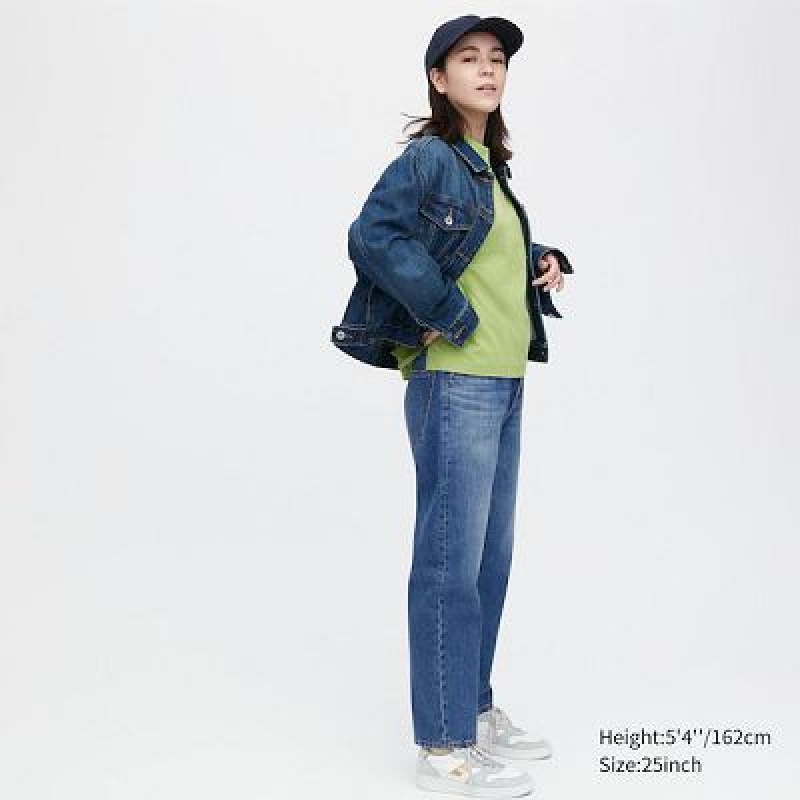 Jean Uniqlo Boyfriend Tapered Femme Bleu | 8098910