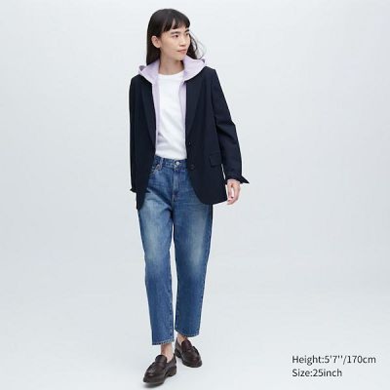 Jean Uniqlo Boyfriend Tapered Femme Bleu | 8098910