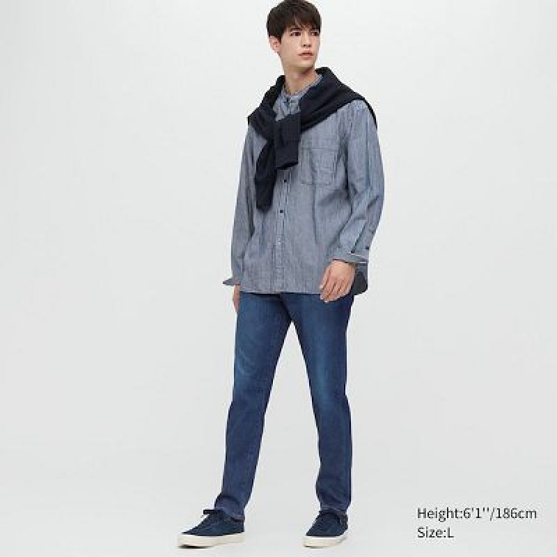 Jean Uniqlo EZY Ultra Stretch Femme Bleu | 9382029