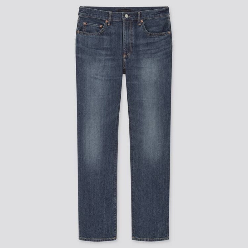 Jean Uniqlo Regular Fit Straight Leg Homme Bleu | 5969742