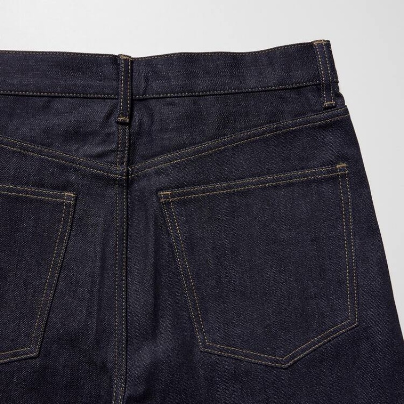Jean Uniqlo Selvedge Regular Fit Homme Bleu Marine | 9298098