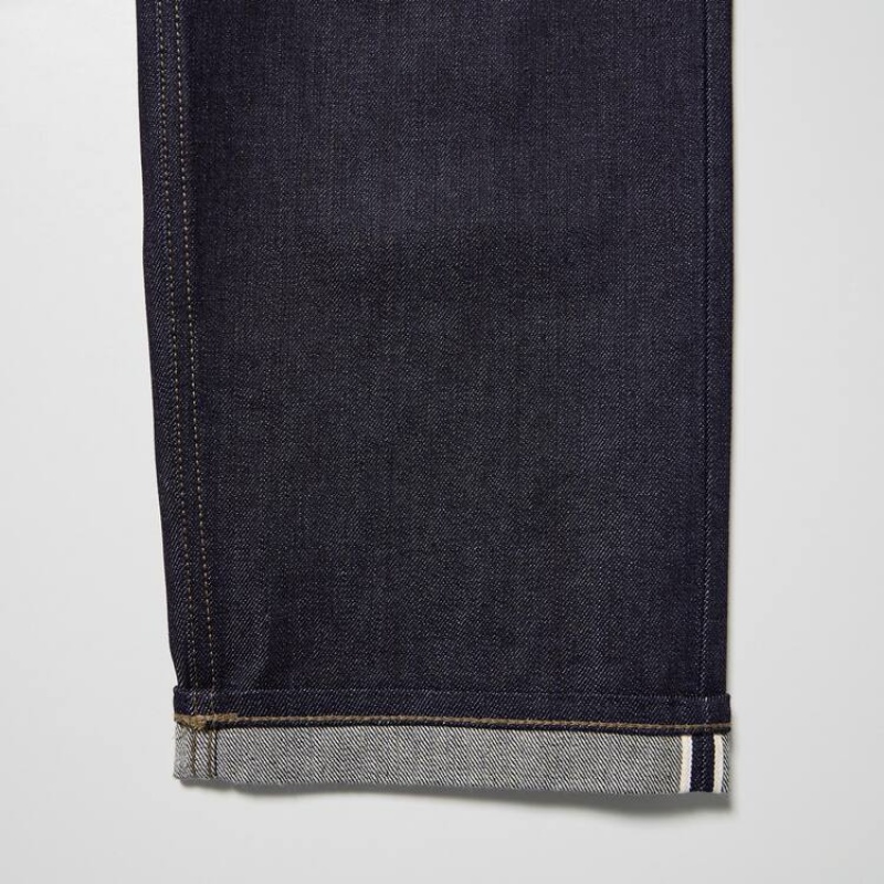 Jean Uniqlo Selvedge Regular Fit Homme Bleu Marine | 9298098