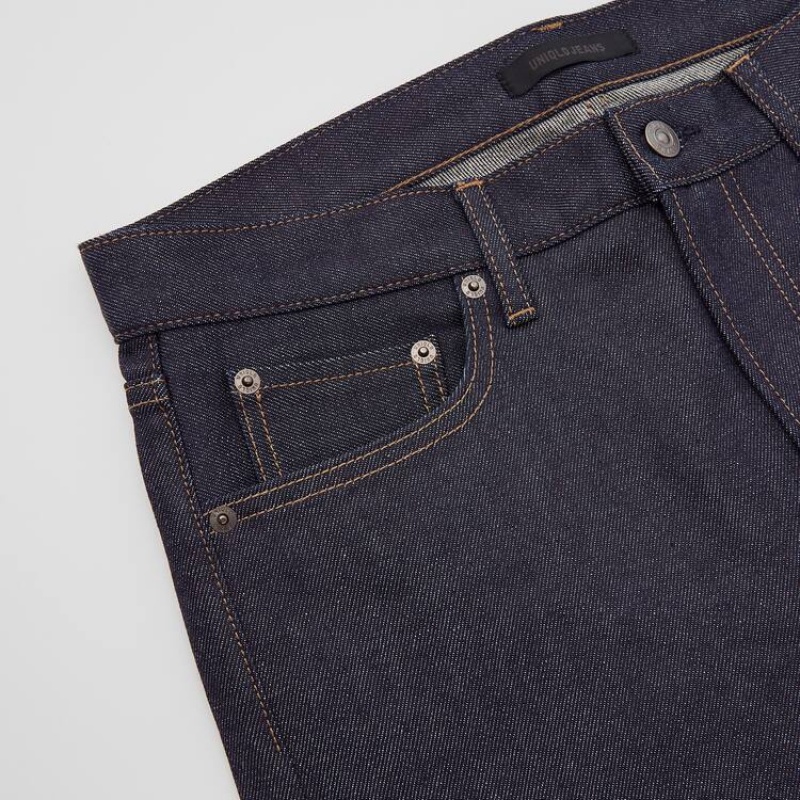 Jean Uniqlo Selvedge Stretch Slim Fit Homme Bleu Marine | 2224360