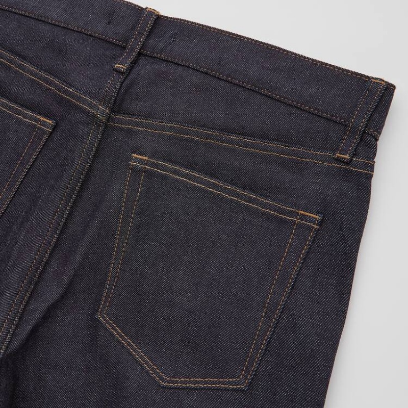 Jean Uniqlo Selvedge Stretch Slim Fit Homme Bleu Marine | 2224360