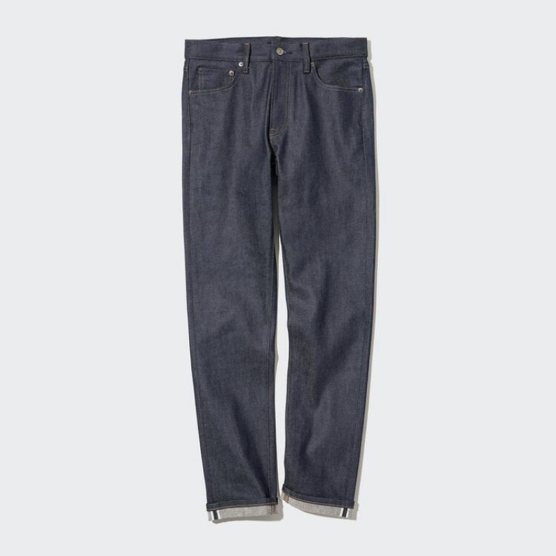 Jean Uniqlo Selvedge Stretch Slim Fit Homme Bleu Marine | 8860176