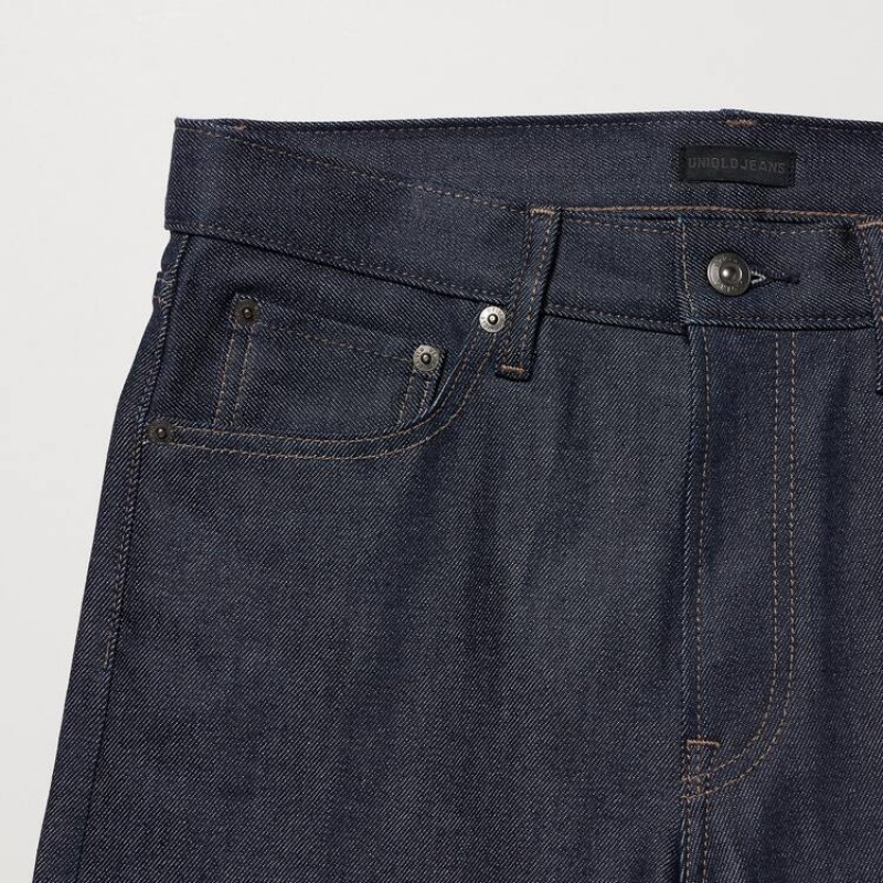 Jean Uniqlo Selvedge Stretch Slim Fit Homme Bleu Marine | 8860176