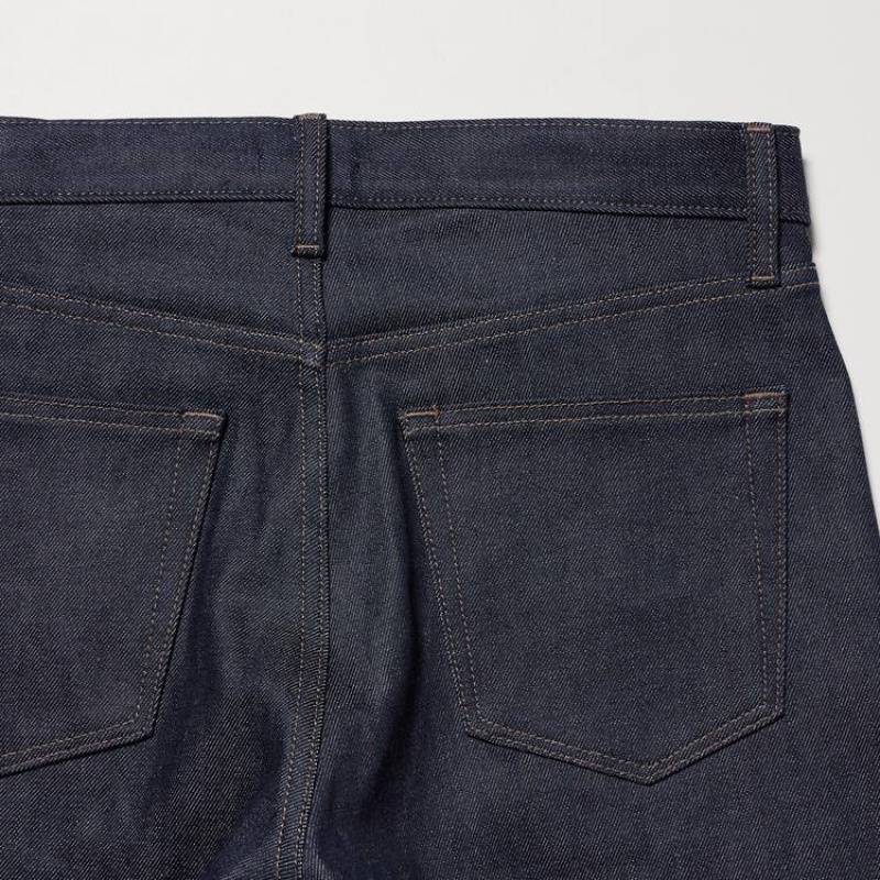 Jean Uniqlo Selvedge Stretch Slim Fit Homme Bleu Marine | 8860176