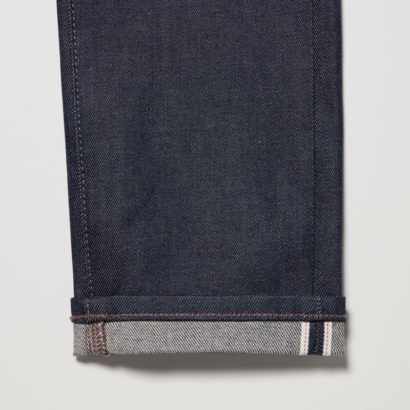 Jean Uniqlo Selvedge Stretch Slim Fit Homme Bleu Marine | 8860176