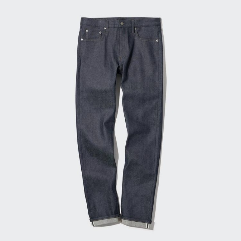 Jean Uniqlo Selvedge Stretch Slim Fit Homme Bleu Marine | 9666074