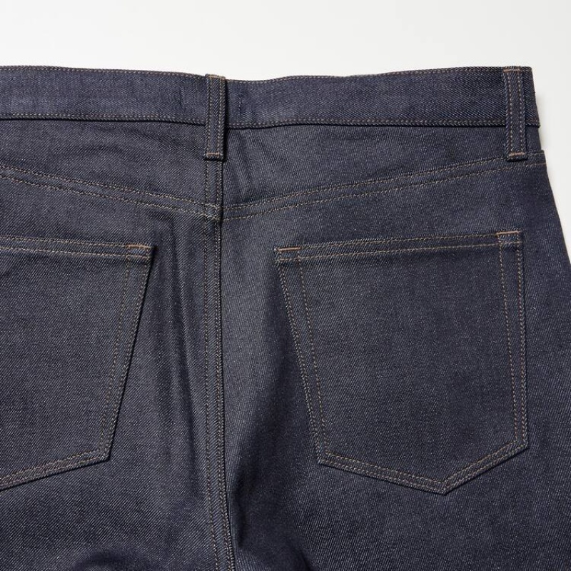 Jean Uniqlo Selvedge Stretch Slim Fit Homme Bleu Marine | 9666074