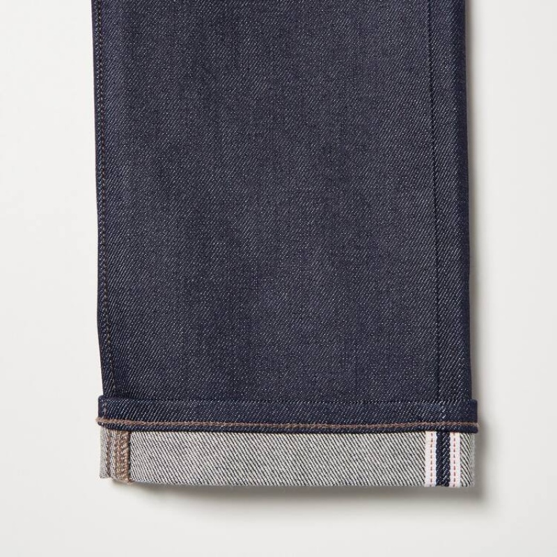 Jean Uniqlo Selvedge Stretch Slim Fit Homme Bleu Marine | 9666074