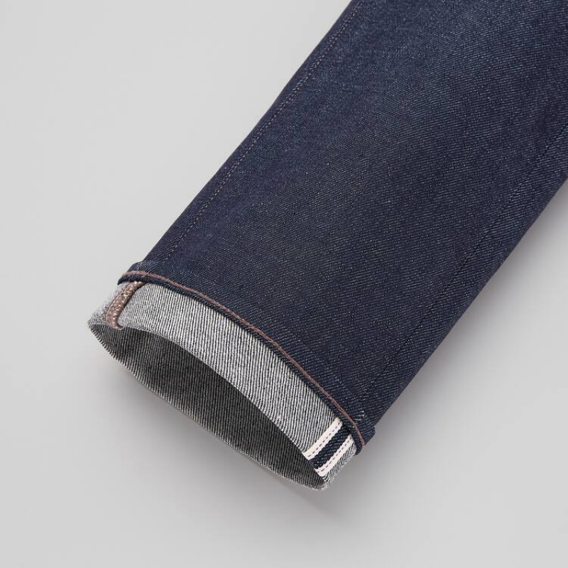 Jean Uniqlo Selvedge Stretch Slim Fit Homme Bleu Marine | 9129188