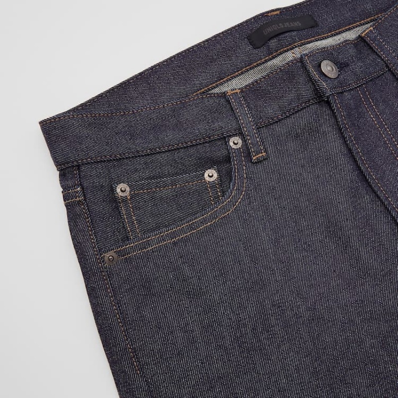 Jean Uniqlo Selvedge Stretch Slim Fit Homme Bleu Marine | 5956506