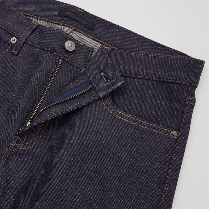 Jean Uniqlo Selvedge Stretch Slim Fit Homme Bleu Marine | 5956506