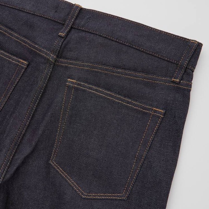 Jean Uniqlo Selvedge Stretch Slim Fit Homme Bleu Marine | 5956506