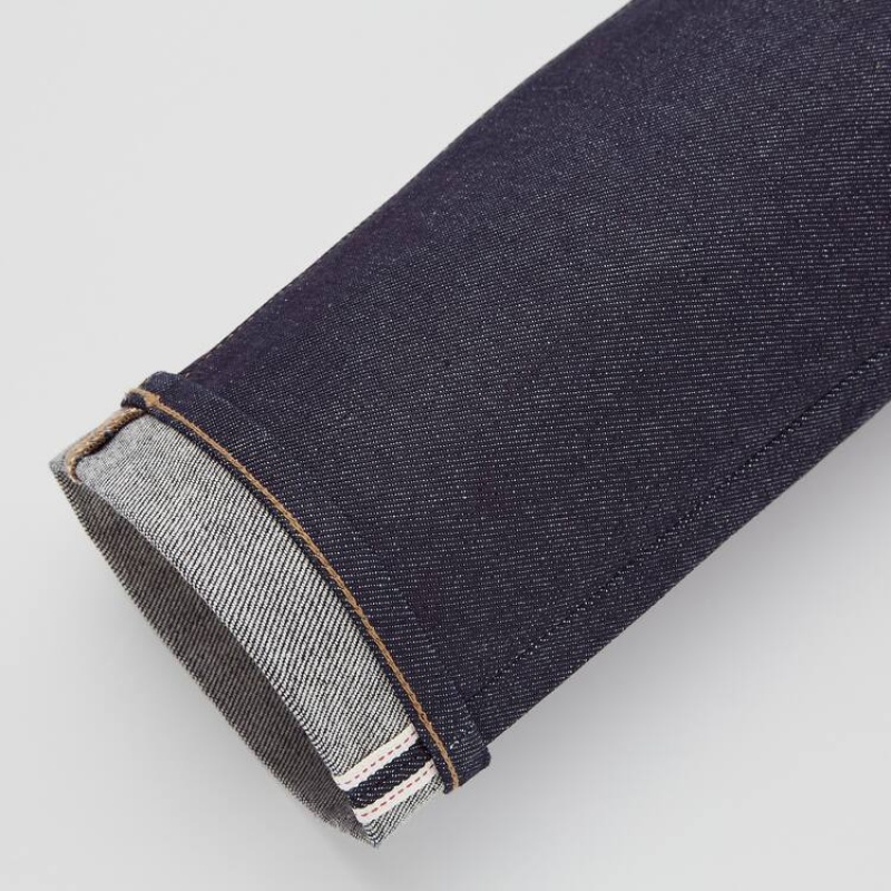 Jean Uniqlo Selvedge Stretch Slim Fit Homme Bleu Marine | 5956506