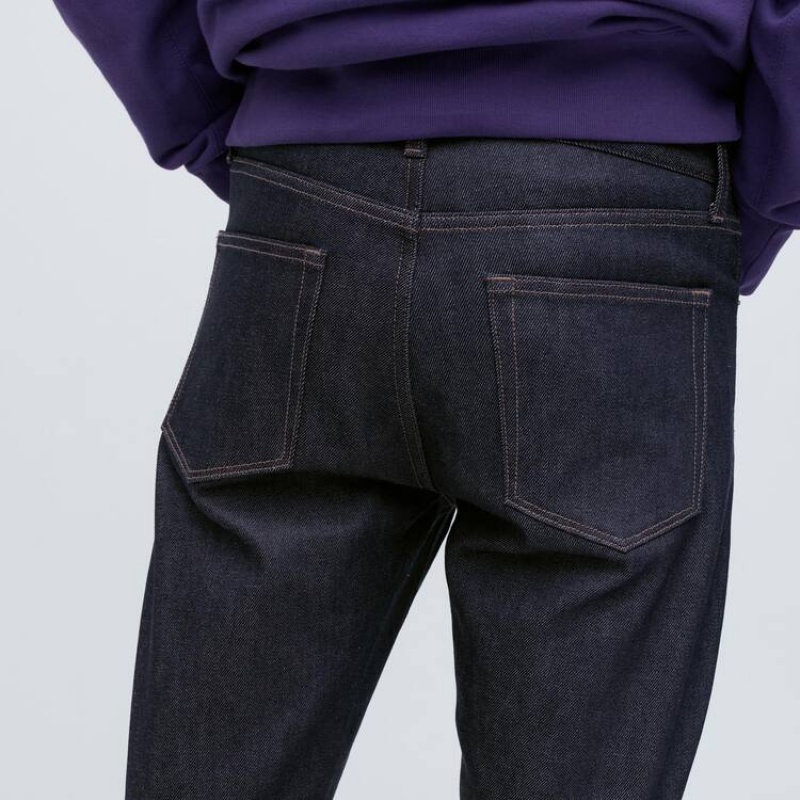 Jean Uniqlo Stretch Selvedge Slim Fit Homme Bleu Marine | 6085280